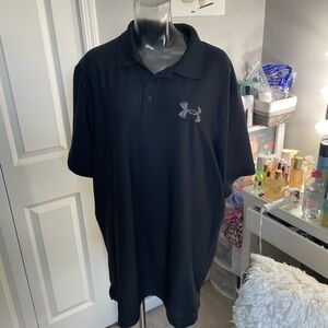 Under Armour Men's Polo Shirt in Black with Gray Logo